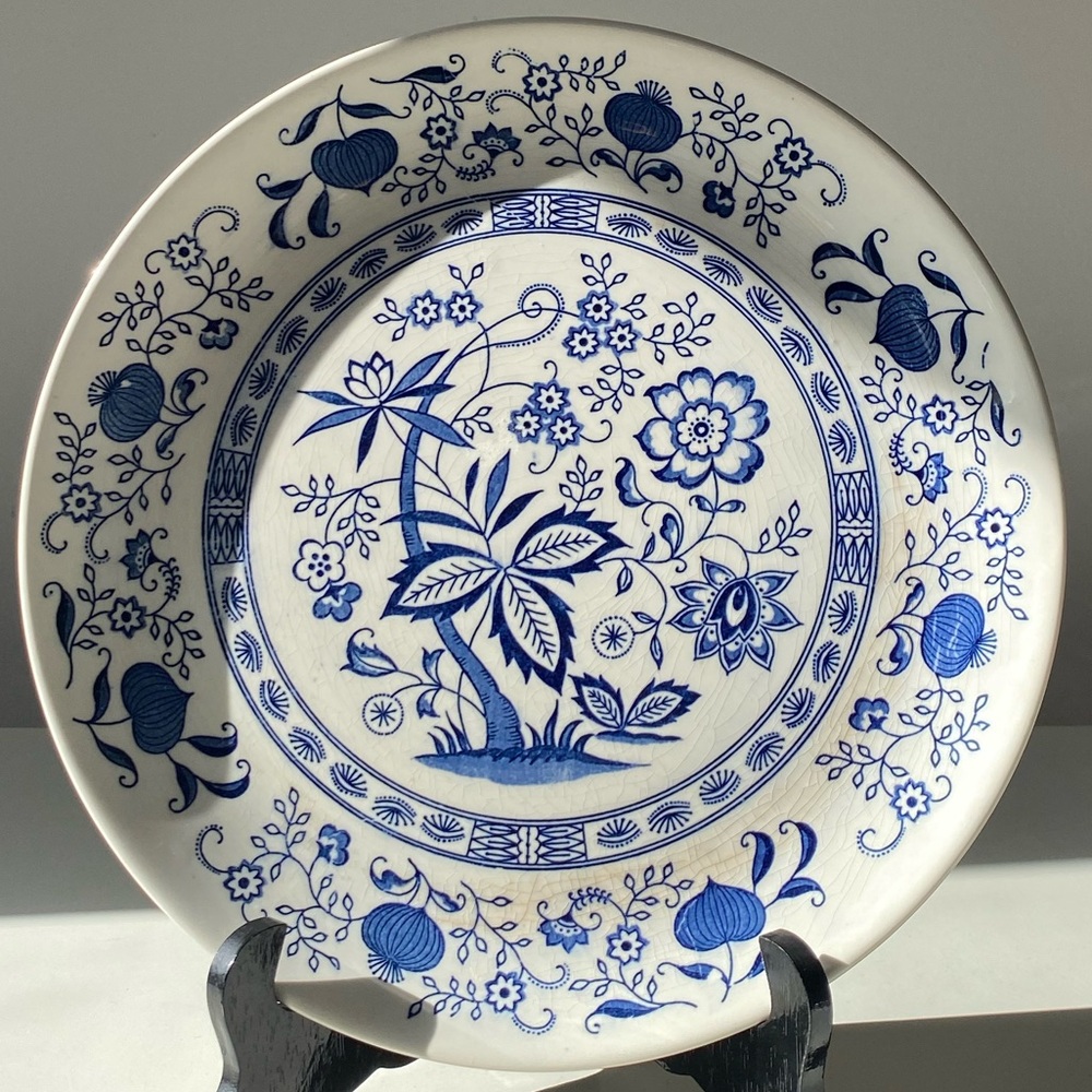 Vintage Mayfair Dinnerware Blue Onion Plate - 11.5” - Made in Japan blue & white